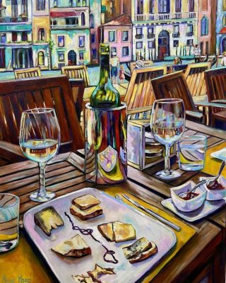 A Perfect Day - Venice original acrylic on canvas painting by artist Anne More - 1