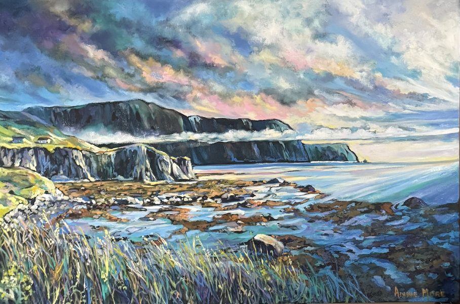 Newfoundland, Canada landscape original art that depicts the coastal shore